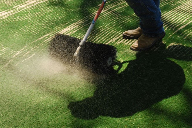 Fresno artificial turf installation - base layer aggregate